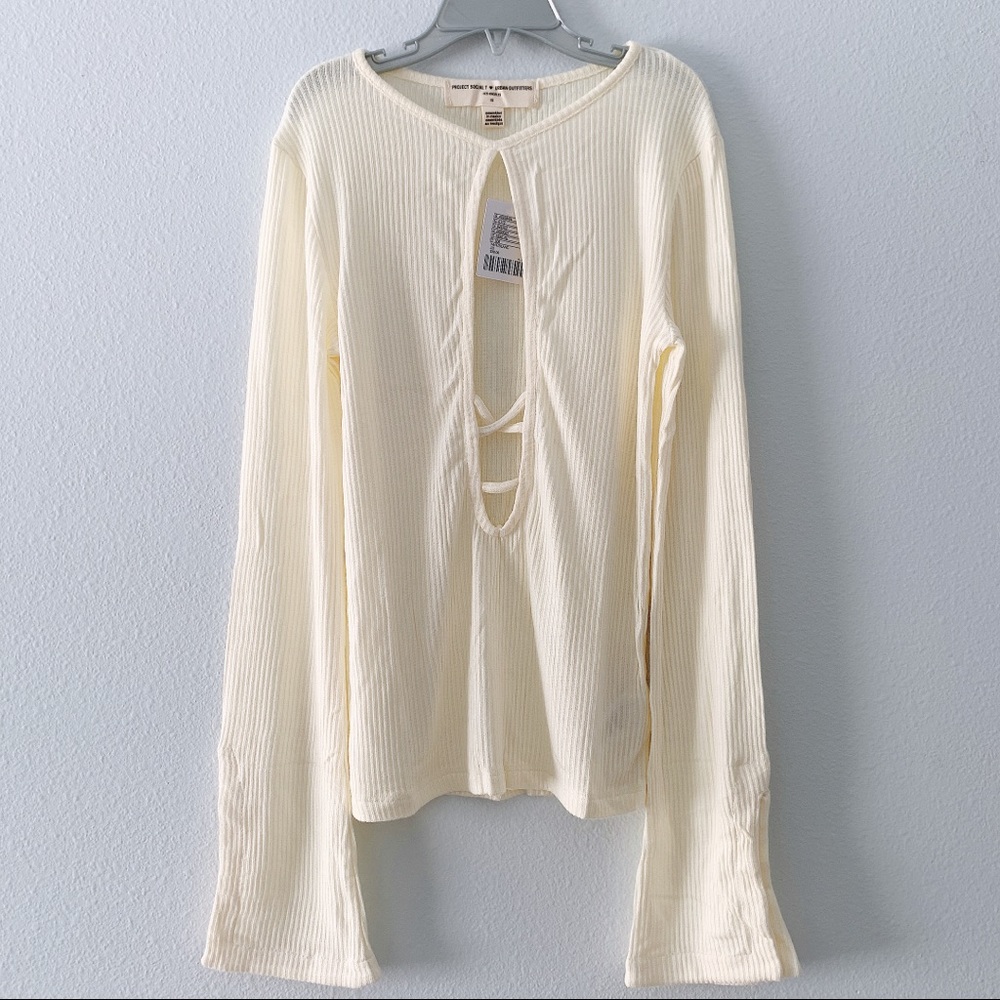 Urban outfitters long sleeves top white